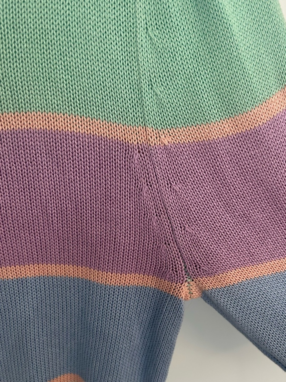 The Urban Haus Women’s Pastel Striped Knit Sweater Top Puff Sleeve- Size S - Picture 7 of 11
